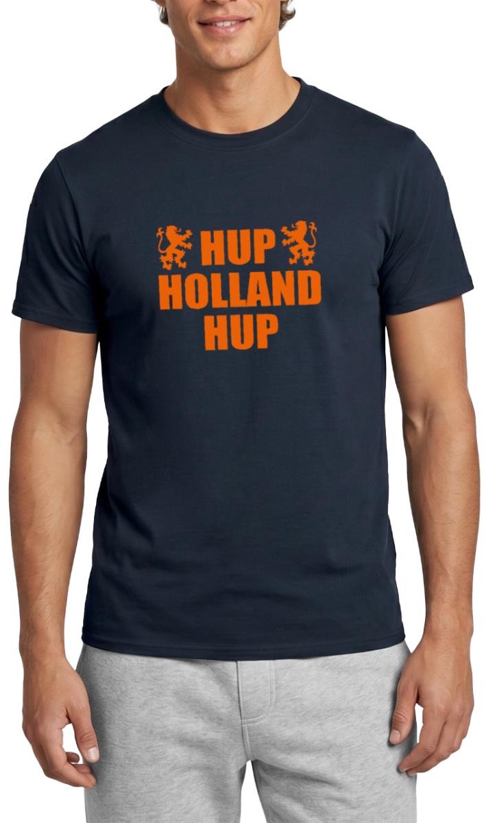 Nederland Voetbal Shirt Hup Holland Hup T-Shirt Heren