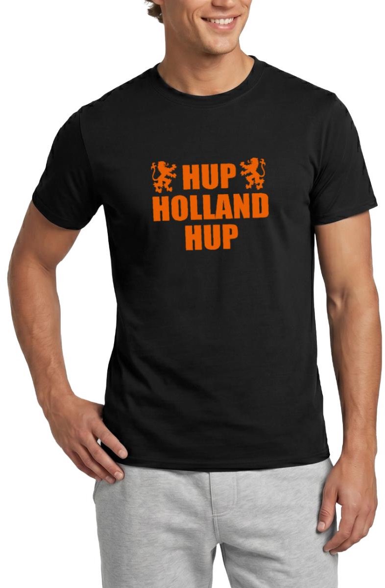 Nederland Voetbal Shirt Hup Holland Hup T-Shirt Heren