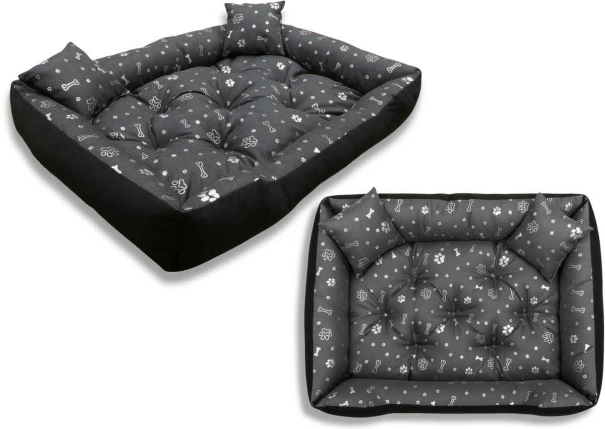 AIO Factory Prestige Serie - Waterdicht Hondenbed - XXL - Grijs - Zilver Botjes