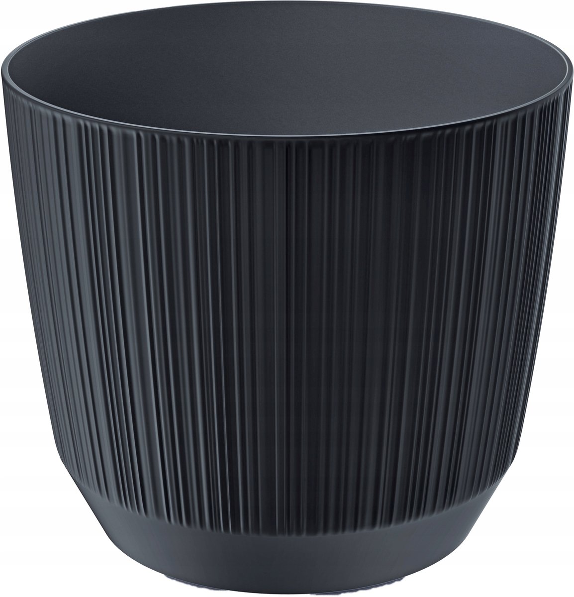 Prosperplast Ryfo - Ronde Plastic Bloempot - Ryflow Antraciet - 10,7 cm - Compacte Maat