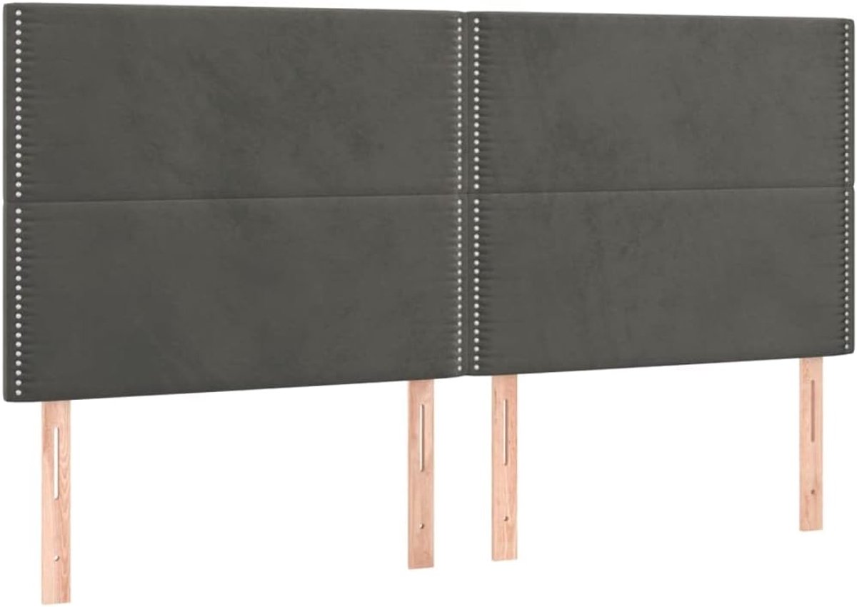 Hoofdbord Bed - Hoofdeinde Bed - Slaapkamer Aankleden - In Hoogte Verstelbaar - 200 x 5 x 128 cm - Donkergrijs