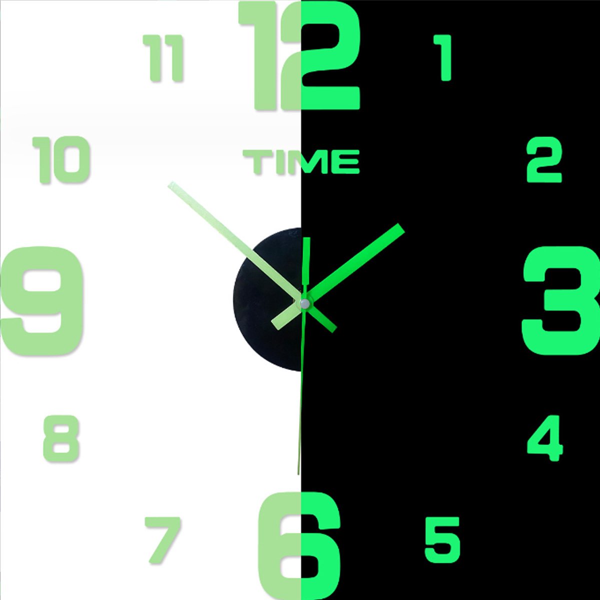 carmdering - Glow in the Dark Wandklok - Stille Klok - Modern Design - Lichtgevende Klok - Quartz -Moderne kwarts keukenklok