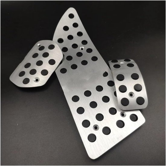 Pedaalhoezen Set - Auto Pedaal Covers - Verbeterde Grip - Antislip Rubber - 3 Stuks - Zilver — afbeelding 4