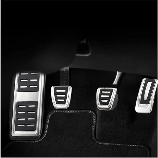 Pedaalhoezen Auto - Antislip Pedalen - Verbeterde Rijveiligheid - Roestvrij Staal - AT zonder rust - Zilver en zwart — afbeelding 4