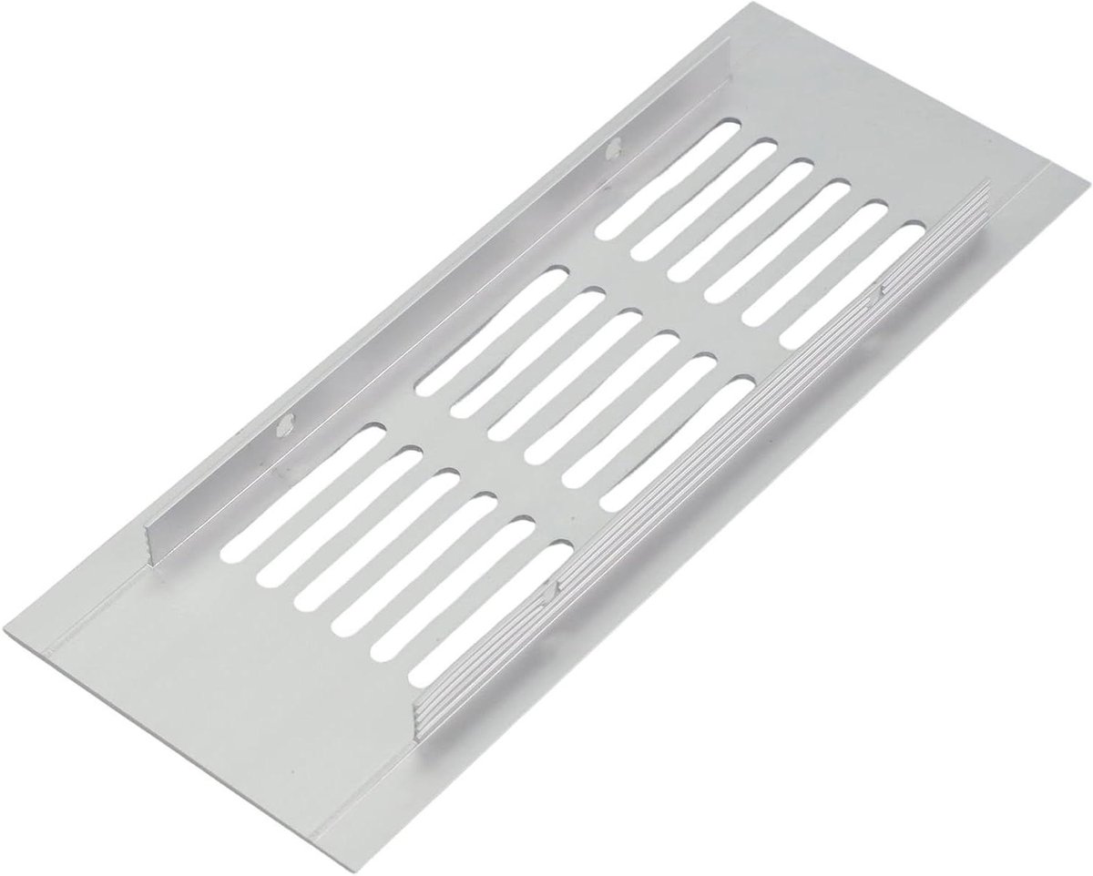 Ventilatierooster - Luchtgaas - Ventilatie Verbeteren - Stevig Aluminium - 60 x 350 mm - Zilver
