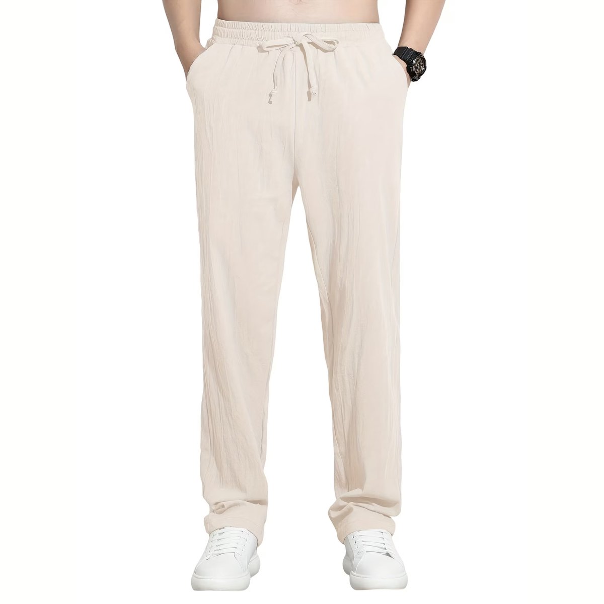 Currero Linnen Broek Heren - Zomerbroek - Volwassenen - Lange Broek - Pantalon - Strandbroek - Zomer - Ibiza Stijl - Khaki XL