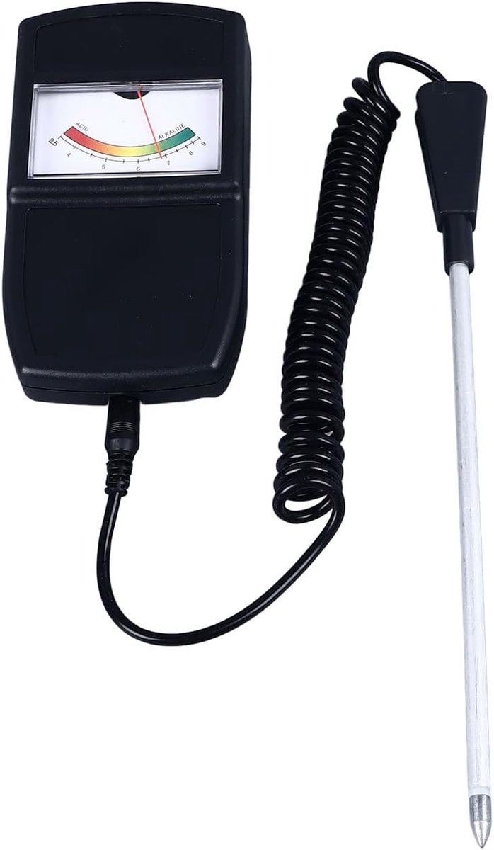 Bodem PH Meter - Grond Tester - Planten Verzorgen - Geen Batterijen Nodig - 16cm - Zwart