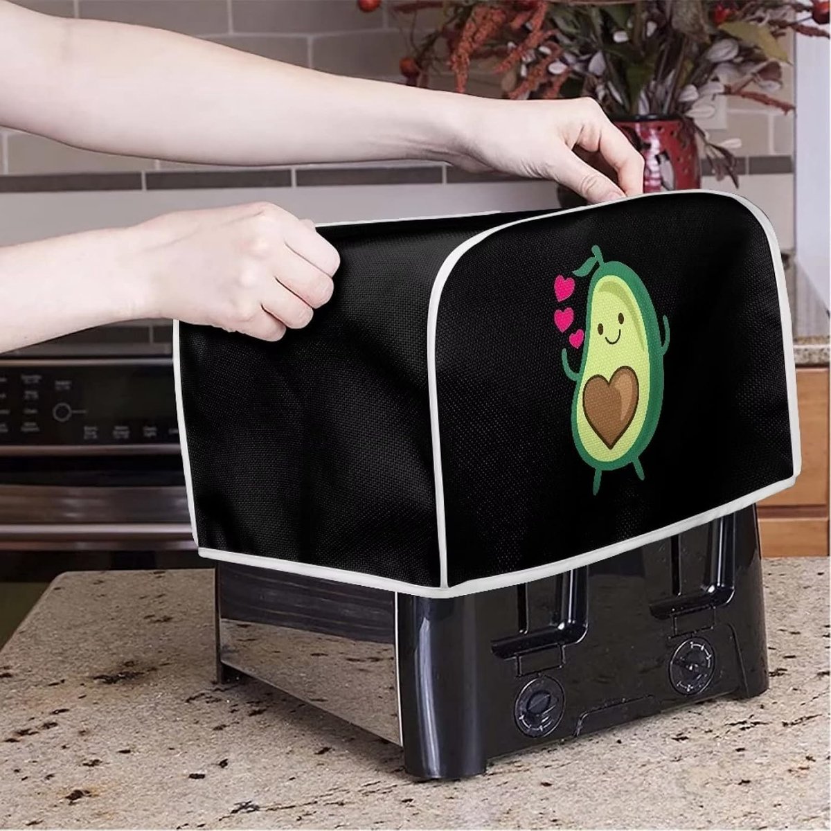 Broodroosterhoes - Keukenaccessoire - Keuken organiseren - Vouwbaar en wasbaar - 29x20x19cm - Avocado patroon