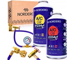 Nordero Repair - Airco Bijvulset Auto - 2-Staps Systeem met Droger en Dichtmiddel - R1234yf Vervanger