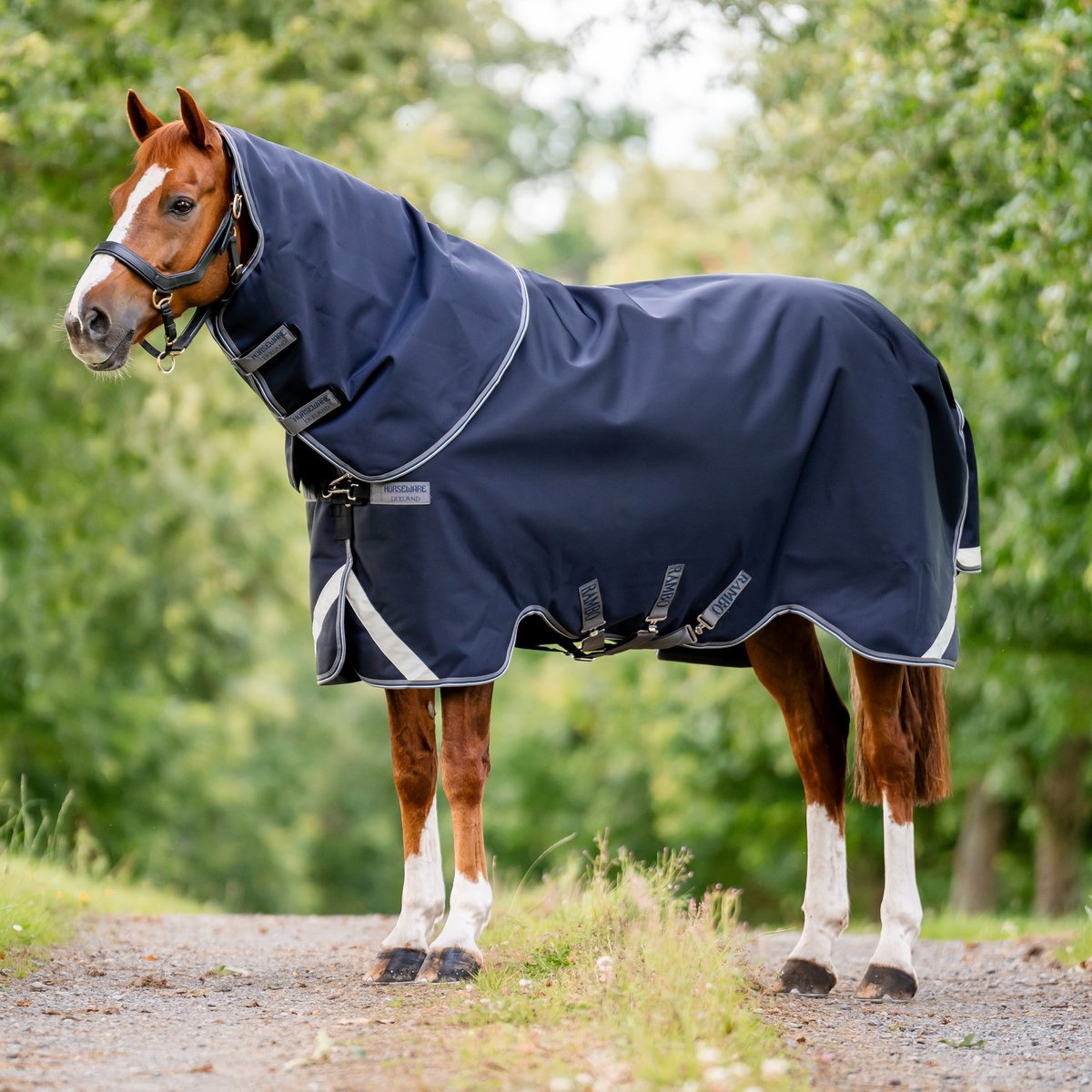 Rambo Supreme 1680D Turnout Med VL 250g Navy/Thunderstorm Grey & Silver 84_7'0"