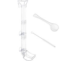 Aquarium Voederbuis - Voedersysteem Vissen - Vissen Voeren - Morsvrij Voeren - 38 cm Buislengte - Transparant