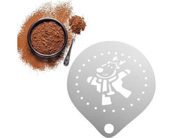 Koffie Patronen - Latte Kunst - Decoratie Maken - Roestvrij Staal - 9.5x8.5 cm - Zilver