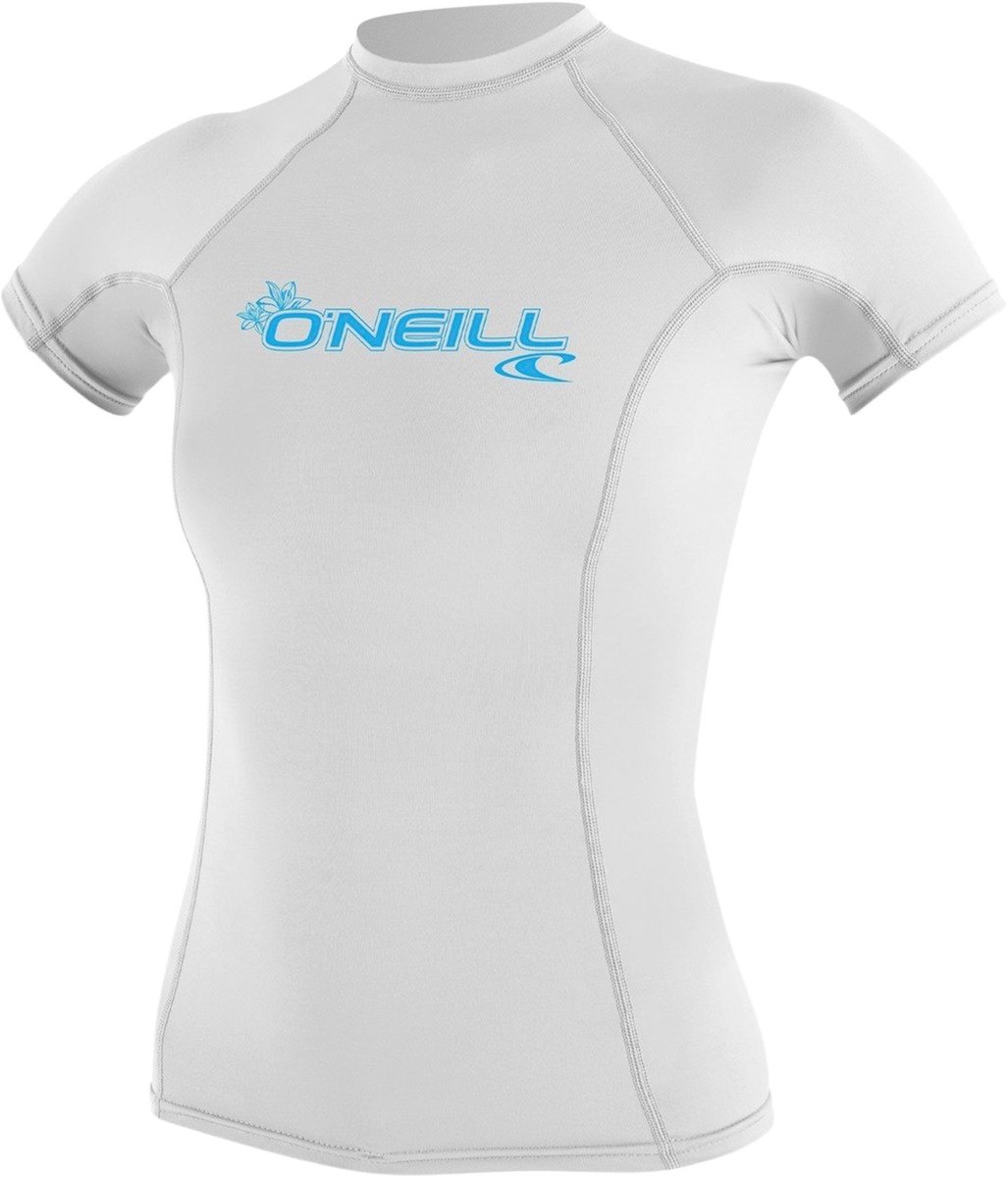 Surfshirt Vrouwen Basic Skins S/S Rashguard Wit