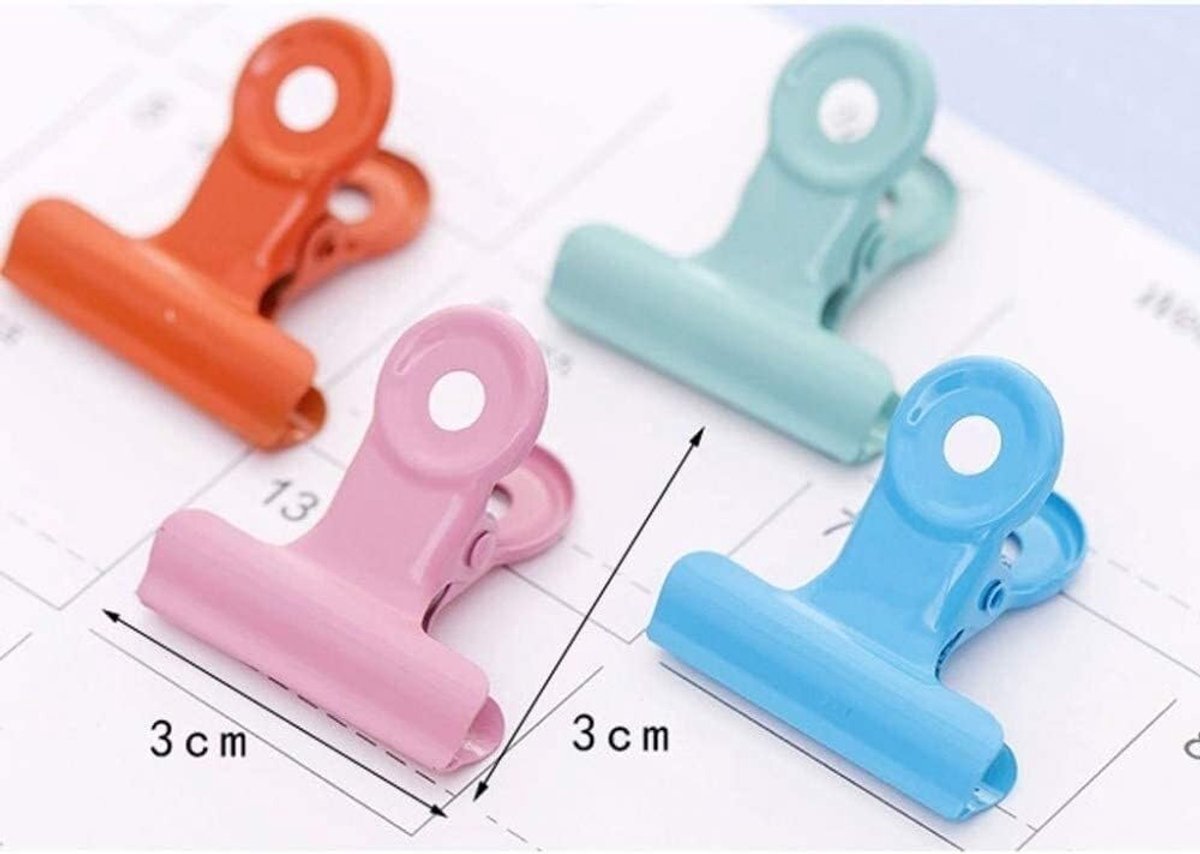 Grote Bulldog Clips - Metalen Klemmen - Documenten Organiseren - Roestvrij Staal - 3cm - Roze