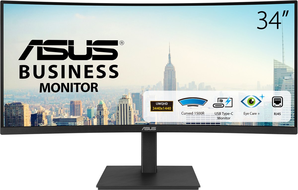ASUS VA34VCPSR computermonitor 86,4 cm (34") 3440 x 1440 pixels Wide Quad HD LCD zwart