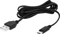 Zwarte USB-A naar USB-C kabel.