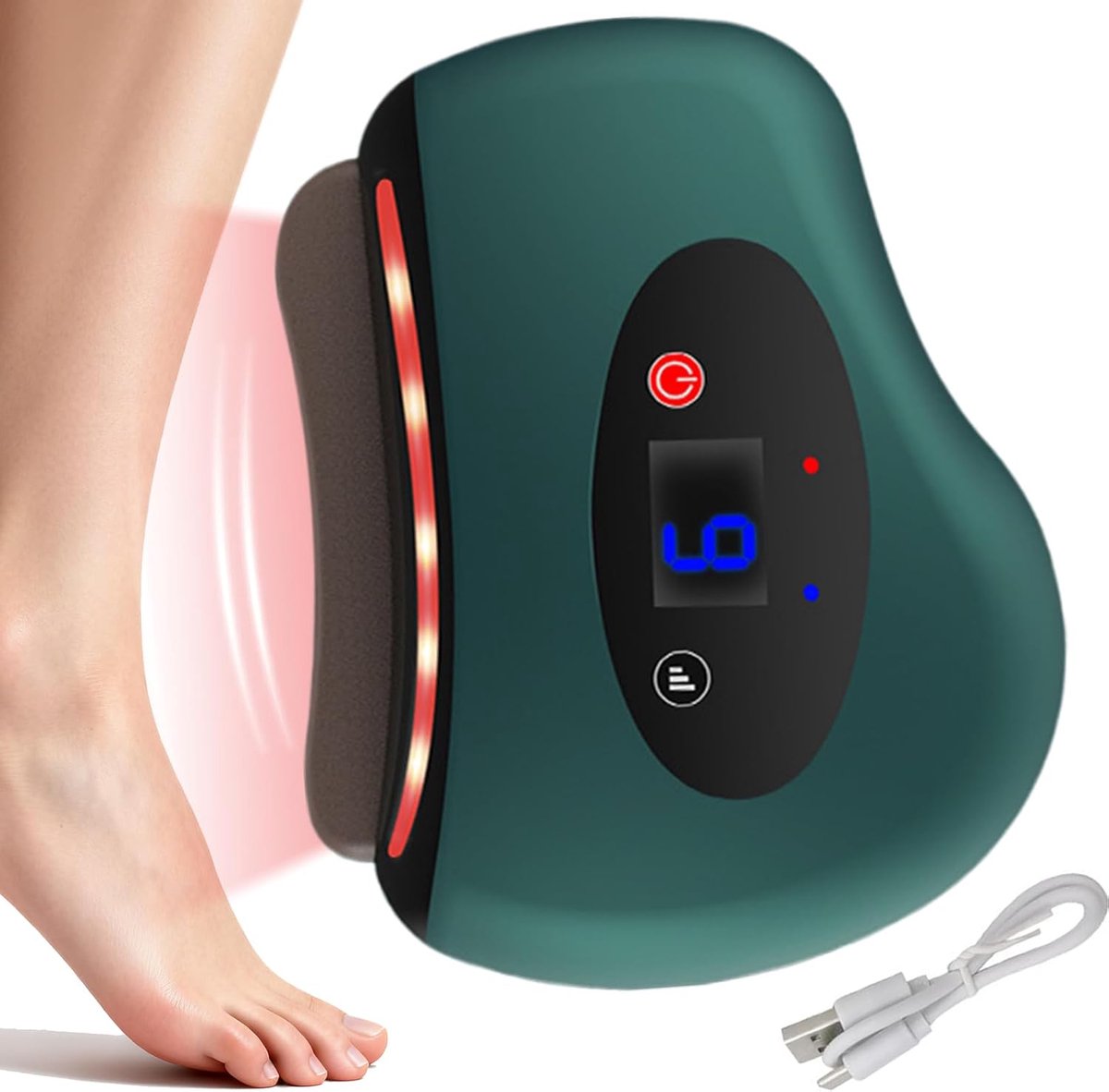 Verwarmde Spier Schraper - Massage Tool - Spierherstel - Ergonomische Driehoekige Kop - 12.2 x 3.8 x 15.7 cm - Groen