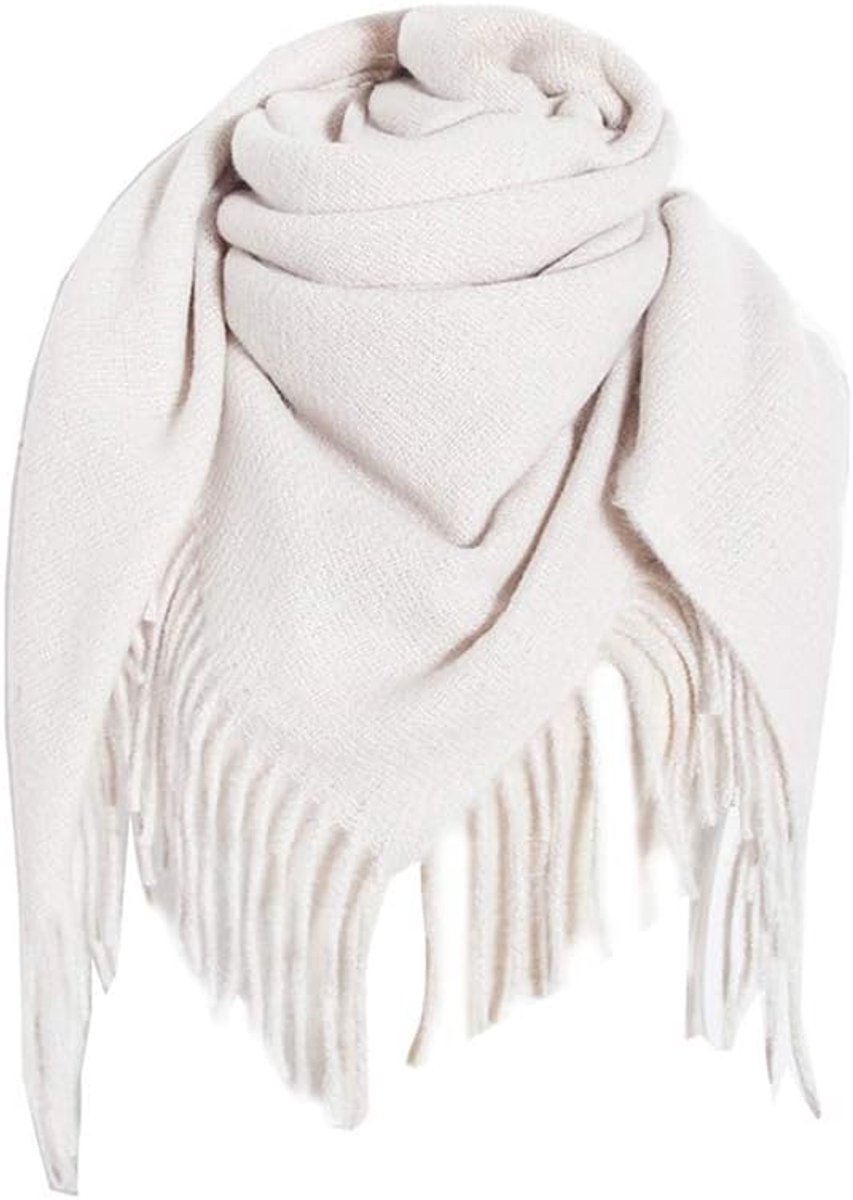 Dames Sjaal - Wikkel Sjaal - Warm Blijven - Fijn Gebreid - 110x110 cm - Beige
