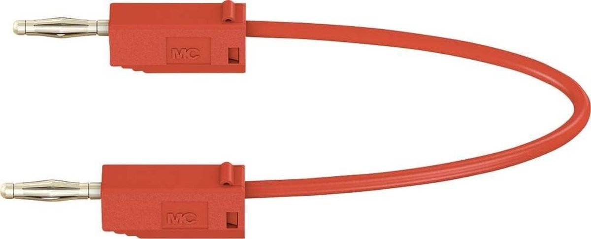 Meetsnoer - Testkabel Banaanstekker - Elektrische Tests - Stapelbare Stekkers - 30 cm - Rood
