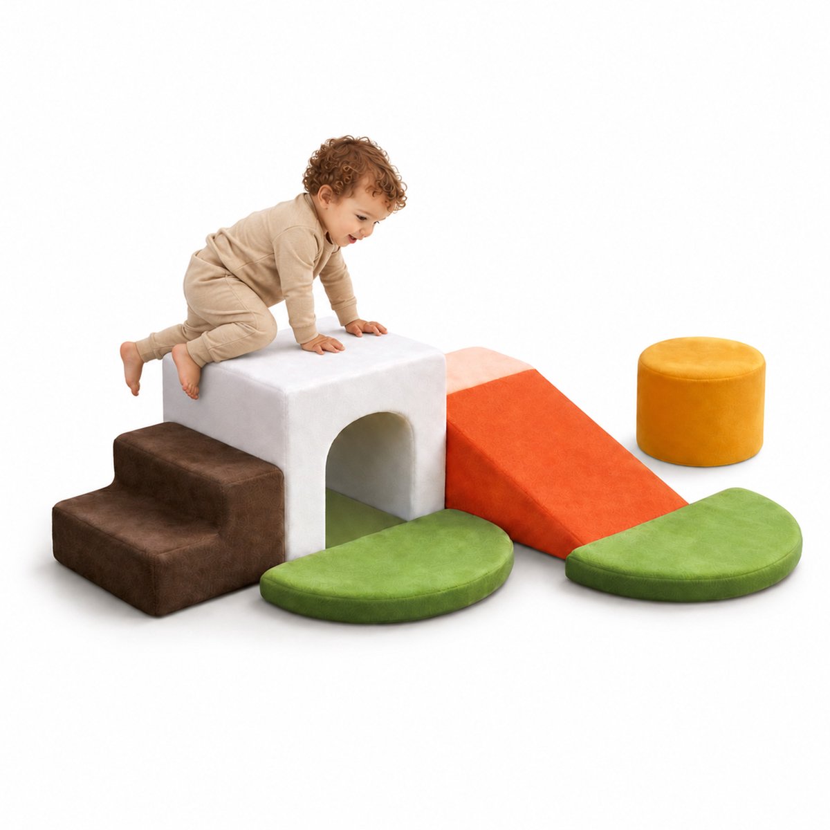 Foam Blokken Kinderen – 7-delige Foam Speelset met Glijbaan – Zachte Speelblokken Foam – Klimblokken voor Binnen – Speelblokken Baby
