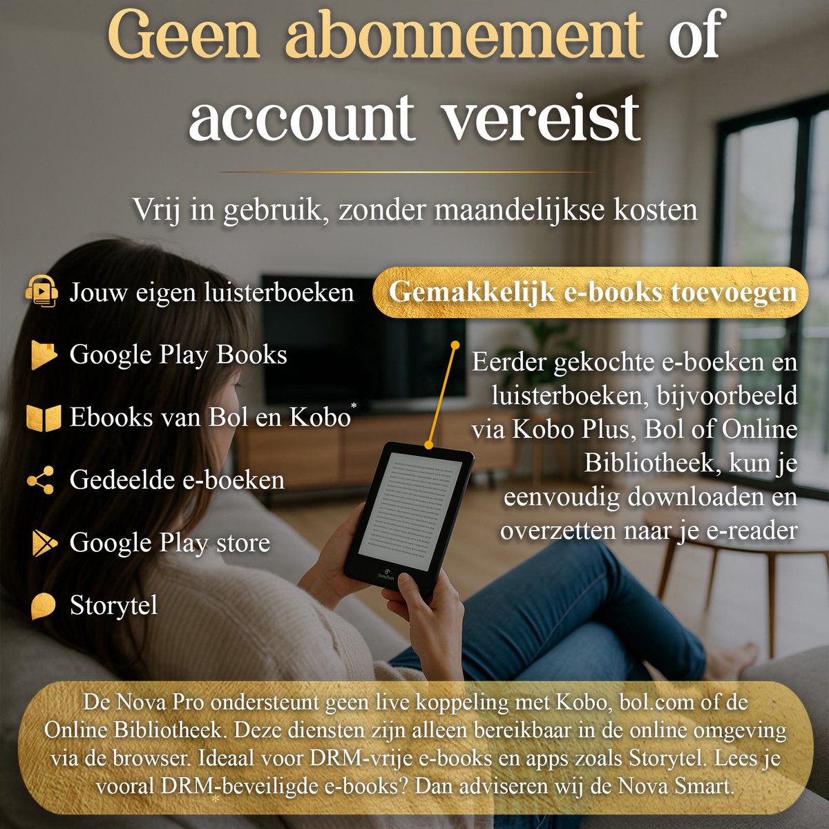 SwayTosh Nova Pro E-Reader 6 inch met Luxe Hoes en Nachtmodus - afbeelding 3
