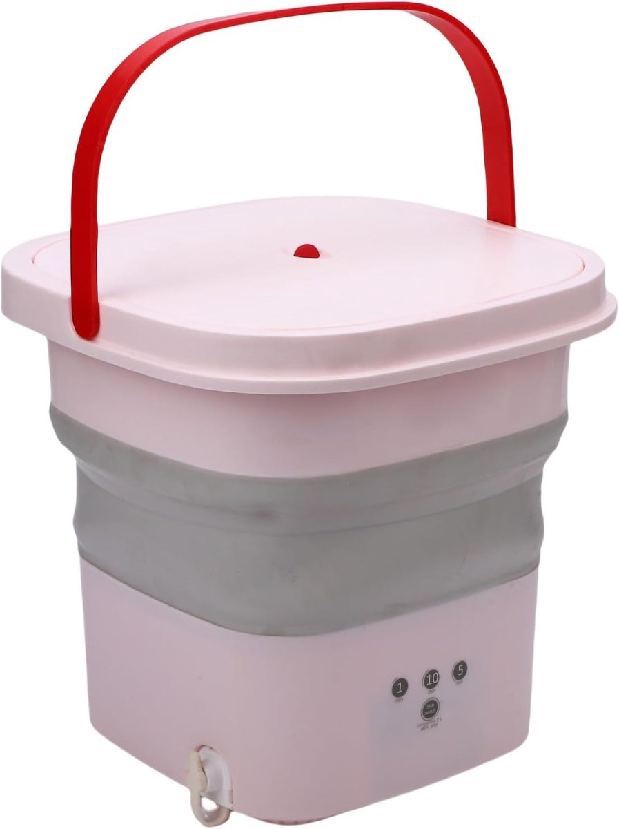 Draagbare Wasmachine Opvouwbare Mini Wasmachine Snel Kleding Wassen Opvouwbaar Ontwerp 4.5L Capaciteit Rose
