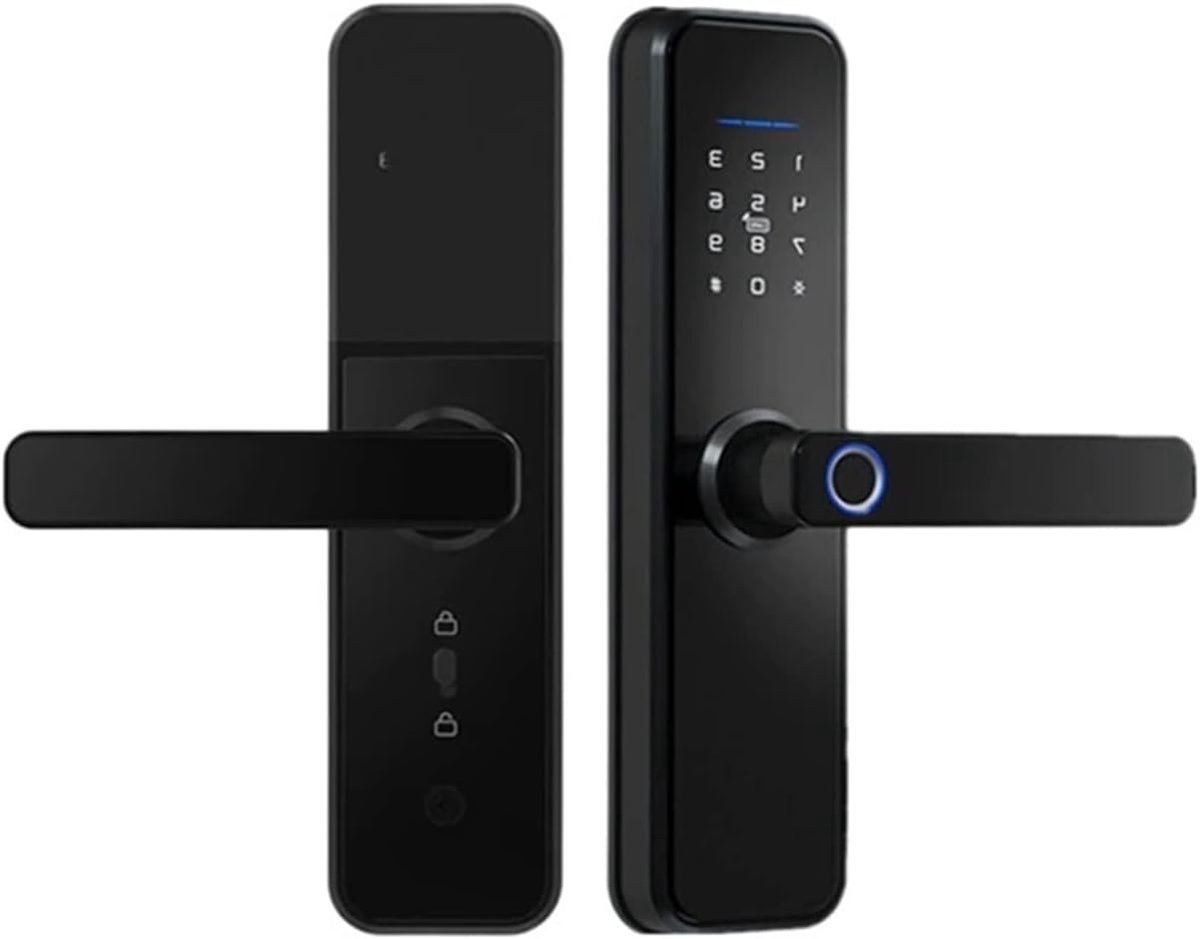 Slim Deurslot - Elektronisch Slot Smart Lock - Toegangsbeheer - Biometrische Beveiliging - 38-55 mm deurdikte - Zwart