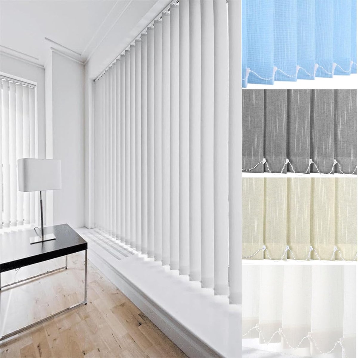 Verticale Jaloezie - Verduisterende Lamellen Raambekleding - Licht Reguleren Privacy - 180° Draaibare Lamellen - 120cm x 160cm - Wit