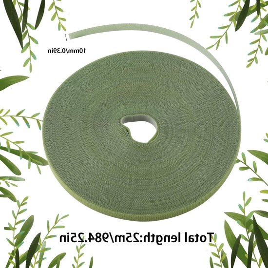 25 meter weerbestendige plantbanden, 10 mm breed, herbruikbare kabelbinders voor klimplanten en tuinondersteuning — afbeelding 5