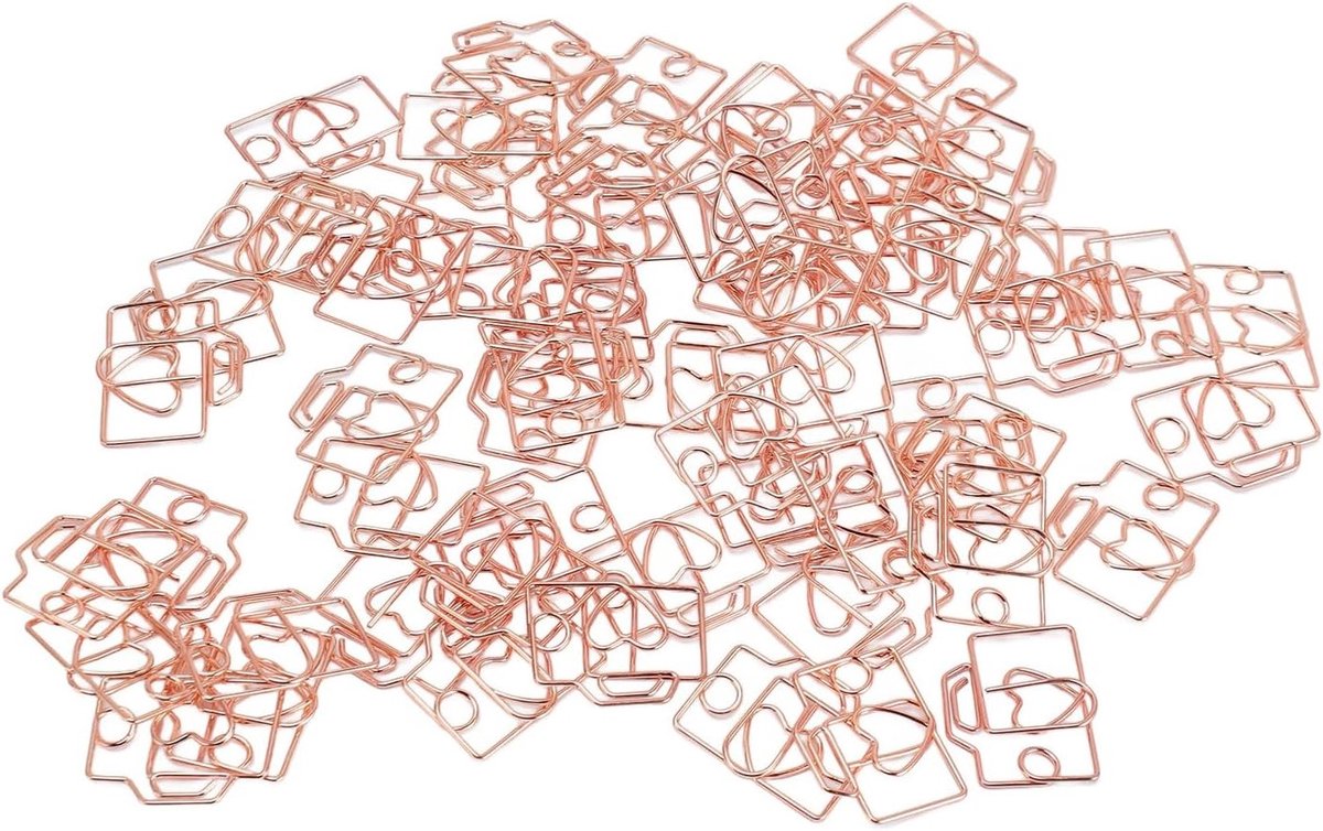Multifunctionele Camera Vormige Paper Clips - 80 Stuks in Roze Goud met Opbergdoos voor School en Kantoor