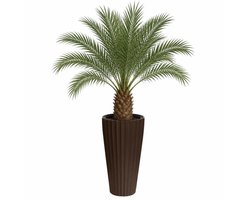 Serinova Lange Hoge Bloempot Rond - 58 cm - Plantenbak Binnen Buiten - Bruin Mokka - Inclusief Binnenpot Met Handvatten - UV-bestendig En Winterhard - 52 L