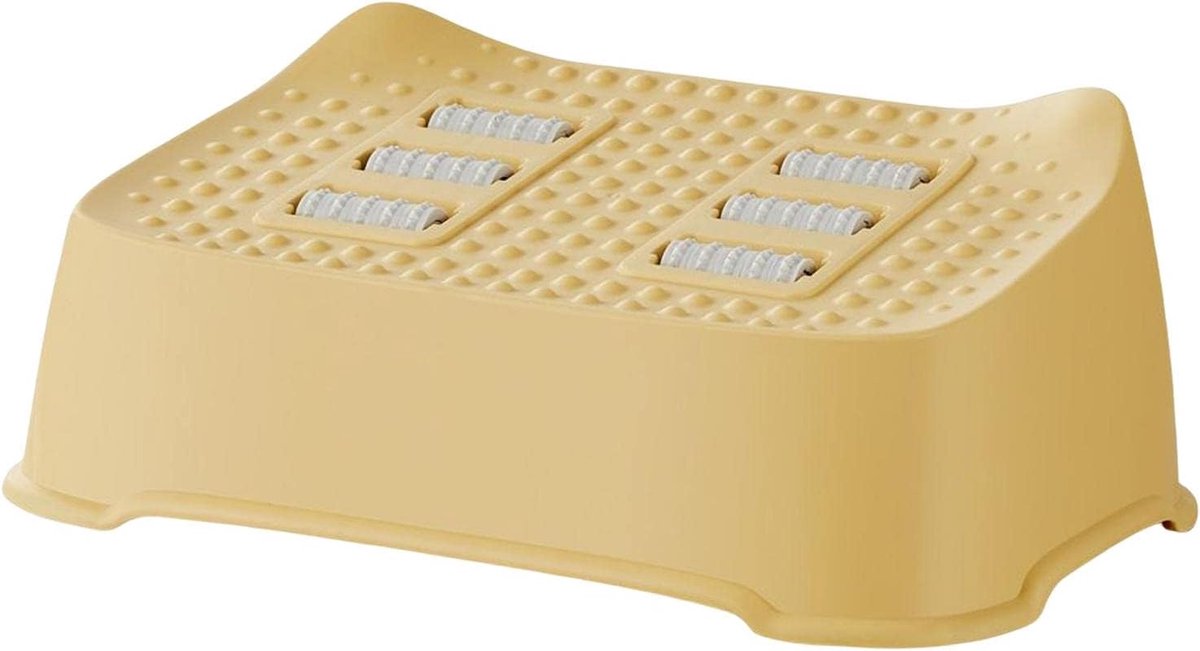 Ergonomische Voetsteun - Voetenbank Bureau - Comfortabel Zitten - Met Massagefunctie - 32x23x14.5 cm - Geel