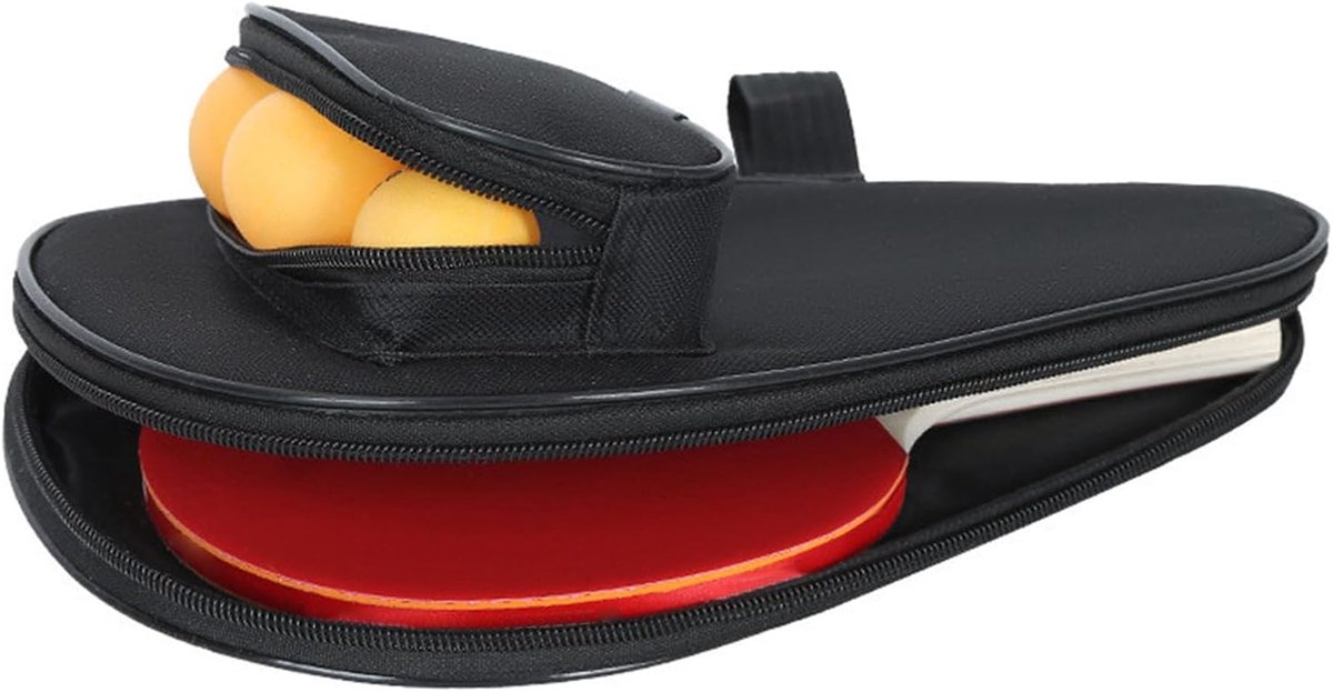 Tafeltennis Racket Tas - Padel Hoes - Sport Praktijk - Waterdicht Stofvrij - 30x19cm - Zwart