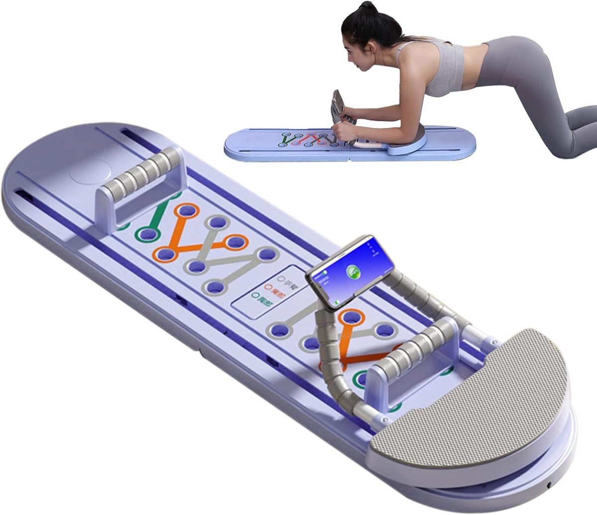 Pilates Trainingsbord - Core Trainer Fitness - Spierversterking Thuis - Opvouwbaar Ontwerp - 108 cm - paars