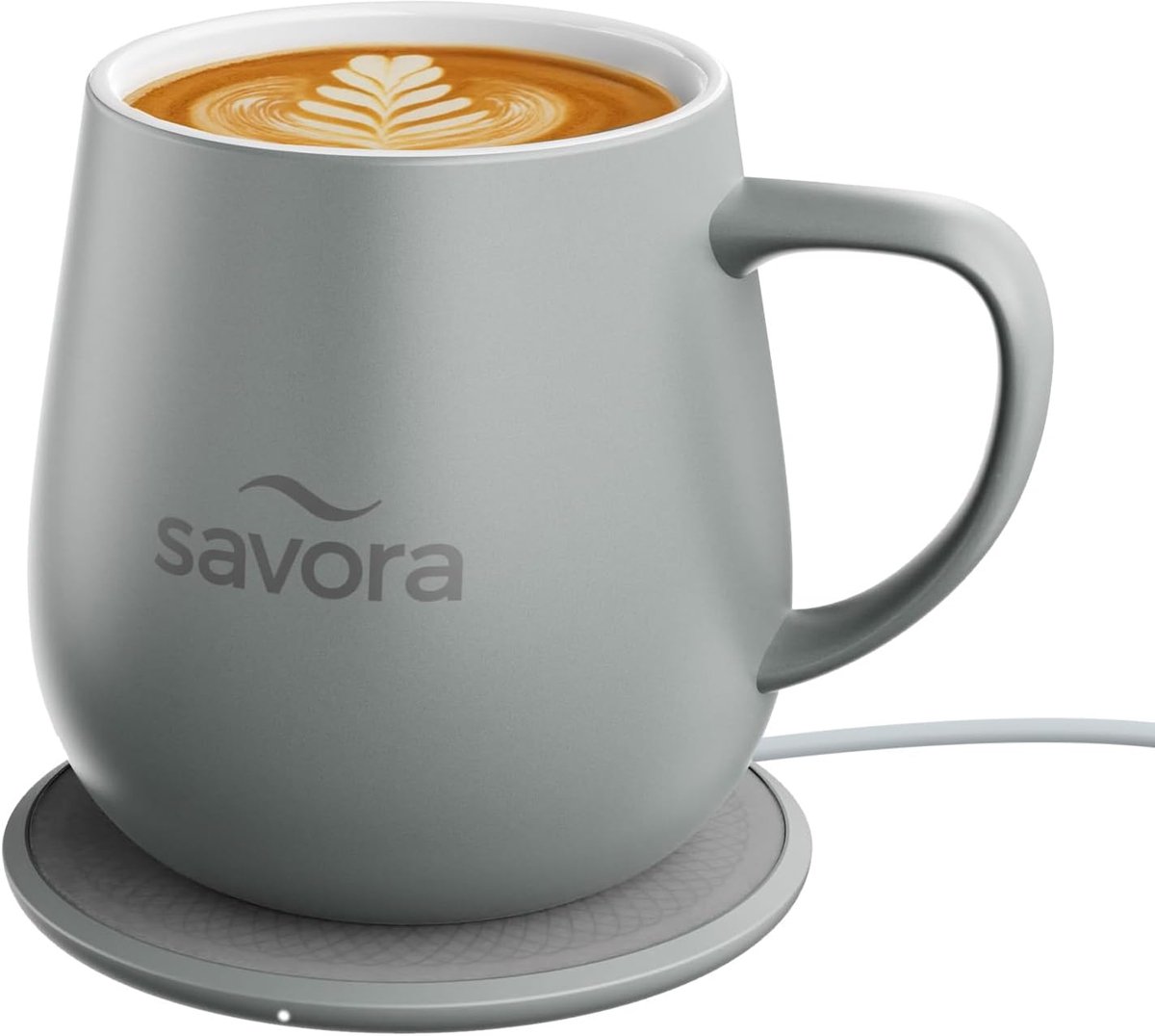 Verwarmde Koffiemok - Zelfverwarmende Beker - Koffie Warm Houden - IntelliHeat Temperatuurregeling - 340 ml - Grijs