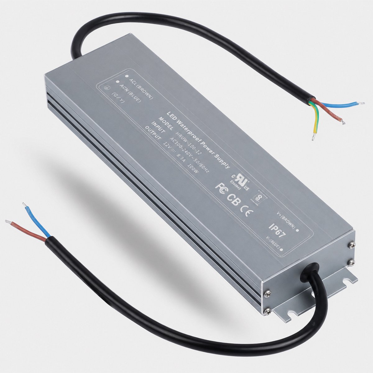 OUYLAF LED Transformator 12V - led transformator 12v 100w - Waterdicht IP67 -transformator - voor Binnen of Buiten LED Strip Licht MR16 CCTV Reclamebord