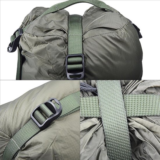 Slaapzak Tas - Opbergzak - Outdoor Avontuur - Scheurbestendig Materiaal - 10-25°C - Leger Groen — afbeelding 4