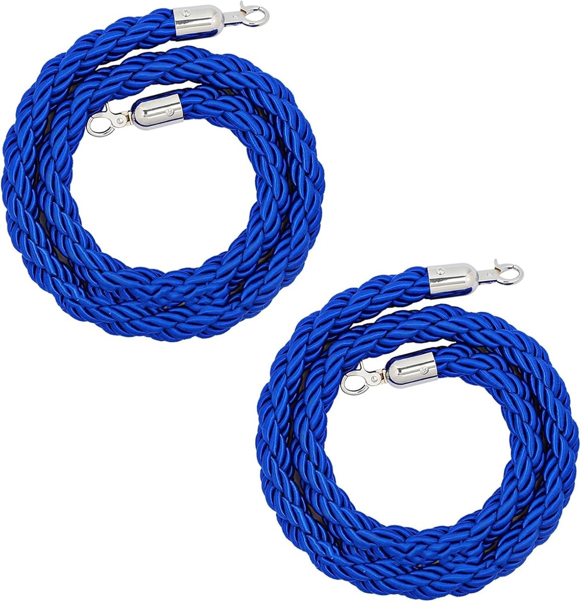 Gevlochten Touw - Hennep Koord - Massa Controle - Met Haken - Tot 3m - Blauw