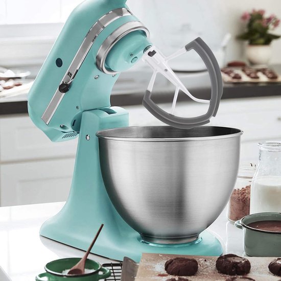 Platte Rand Klopper met Siliconen Rand voor 6 Quart Komm Mixer - Efficiënt Beslag Mengen en Schraper van Merkloos — afbeelding 4
