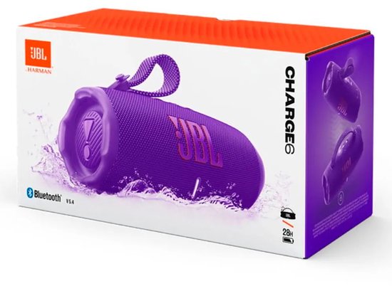 JBL Charge 6 - Draadloze Bluetooth Speaker met Afneembare Draagriem - Portable Muziek Box - 28 uur - Waterdicht - IP68 - Paars — afbeelding 5