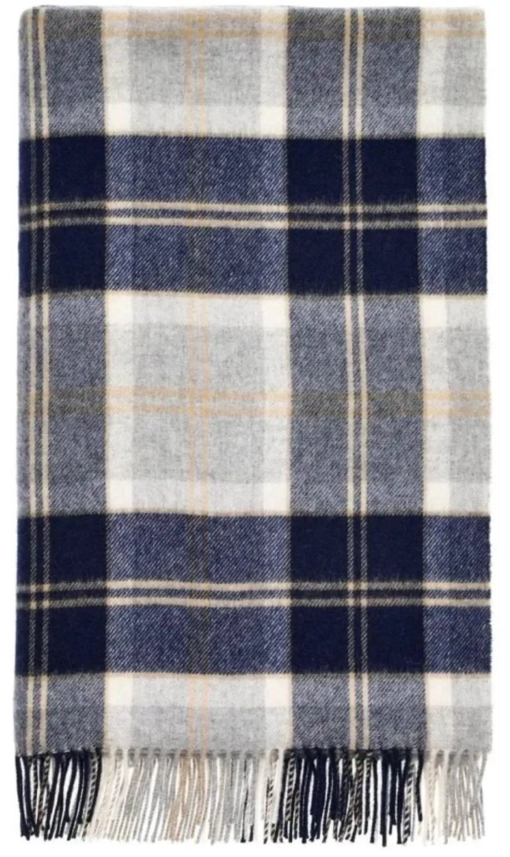 Plaid Tartan Bannockbane Silver - Merino Lamswol - 140x185 - Bronte by Moon Scotland