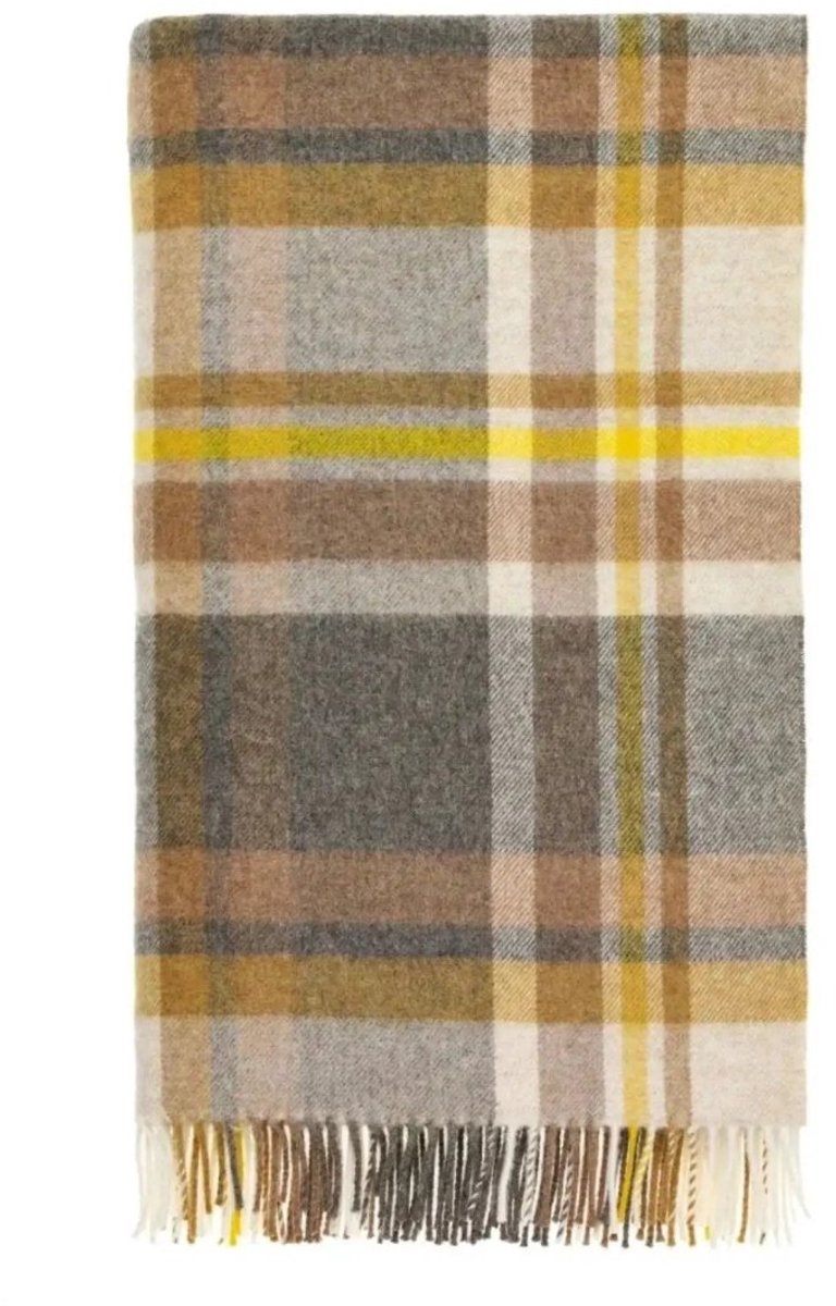 Plaid Portree Goud - Merino lamswol - 140x185 - Bronte by Moon Scotland