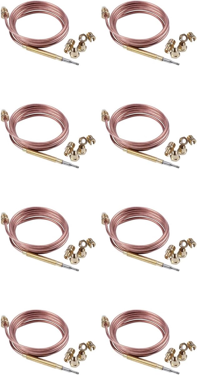 Universele Thermokoppelset - Reserveonderdelen Gasfornuis - Veilig Koken - Met Overloopmoer - 1500 mm - Goud