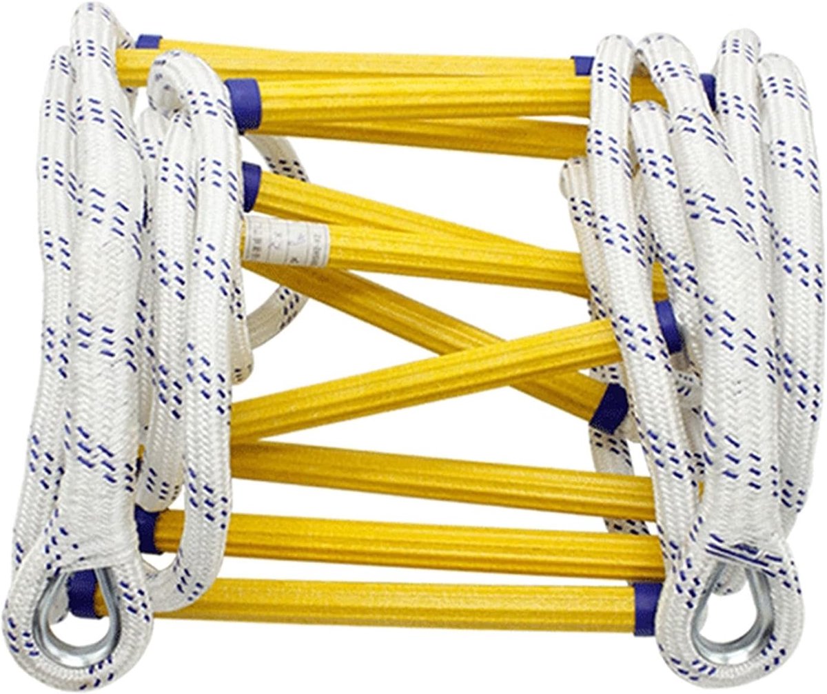 Touwladder - Veiligheidsladder Noodladder - Snelle Ontsnapping - Vlamvertragend Materiaal - Tot 450 kg - Zwart