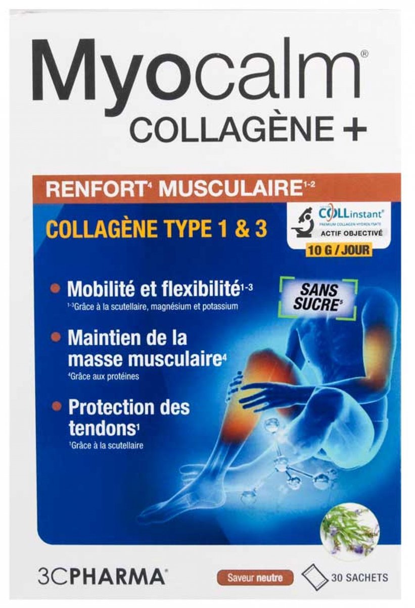 3C Pharma Myocalm Collageen + Spierversterking 30 zakjes 360 g