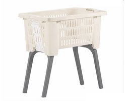Wasmand op poten creme 38 liter 39 x 59 x 29 cm kunststof