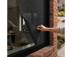 Meisterhome® Zonwering raam met zuignappen - Raamzonwering - Vensterzonwering - Zwart - 100 x 160 cm - 80% Zonwerend Screendoek – Incl. 6 Zuignappen, Pons en Snijmes - Op maat te snijden – Schaduwdoek