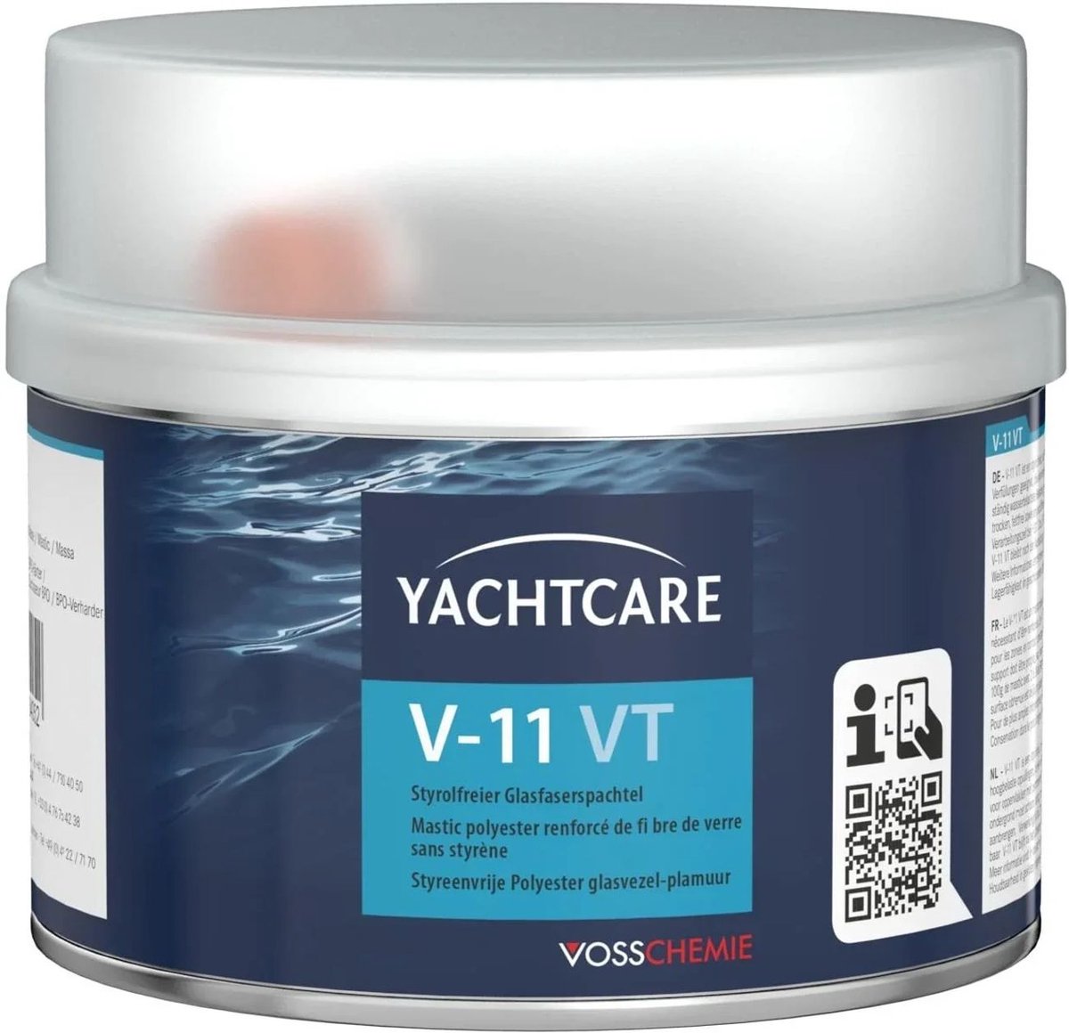 YACHTCARE V-11 VT Polyester Plamuur 400 g – Glasvezel Versterkte Sneldrogende Boot Plamuur, Duurzame 2 Componenten Faserspachtel voor Sterke Reparaties en Effen Afwerking