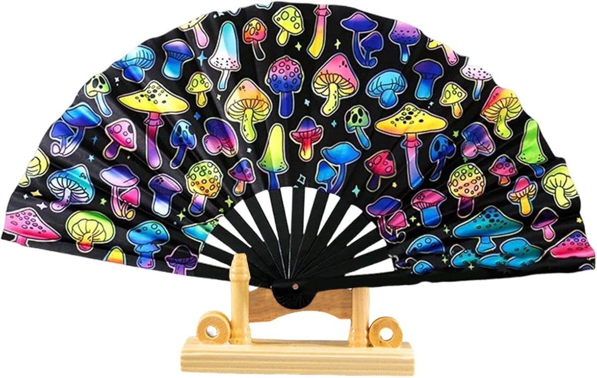 Opvouwbare Handventilator - Verlichte Fan - Dans Optredens - Creatief Design - 33 x 64 cm - Hout