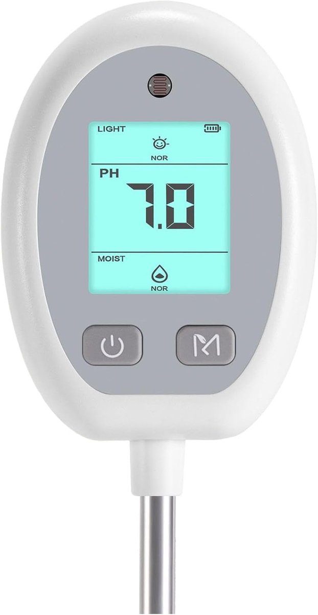 Bodemmeter Kamerplanten - Bodemtester Tuin - Planten Verzorgen - 6-in-1 Analyse - 33 x 7 x 5 cm - Zwart